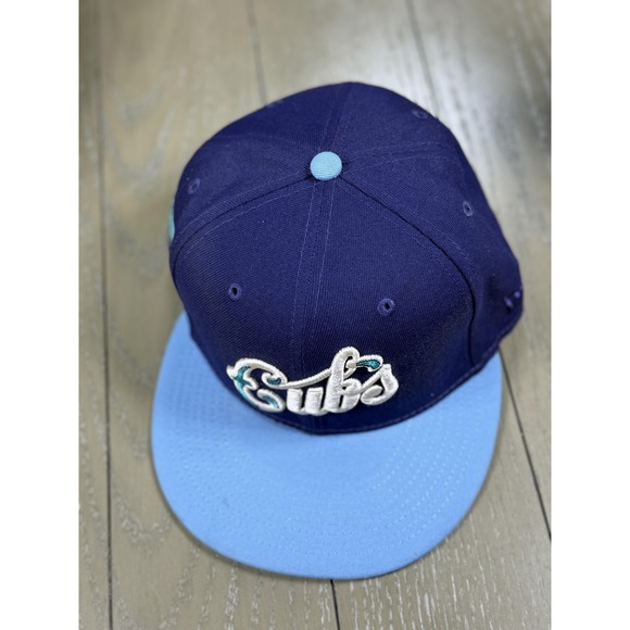Chicago Cubs Hat Cap Fitted Mens 7 3/8 Blue MLB Baseball New Era Cooperstown - Picture 5 of 10